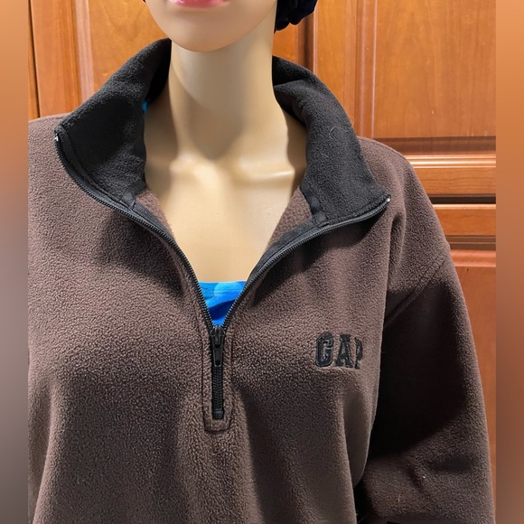 Gap pullover 1/4 zip fleece sweatshirt size XL brown - Picture 4 of 4